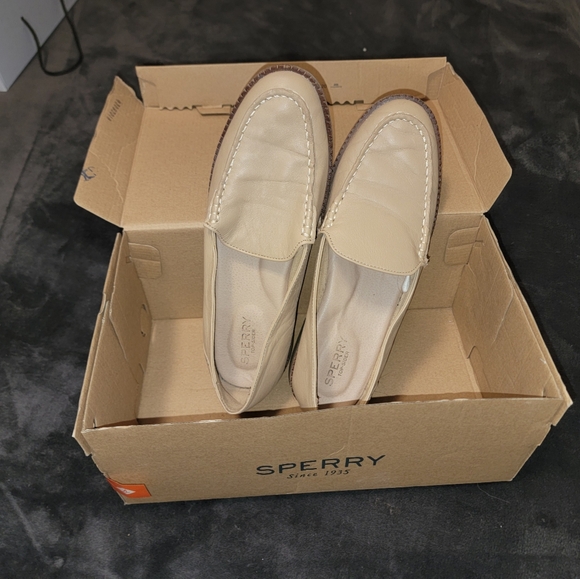 Sperry Topsider Loafers Ladies Boat Shoes Size 7.5 Waypoint Smoking Slip in Tan - Picture 1 of 4